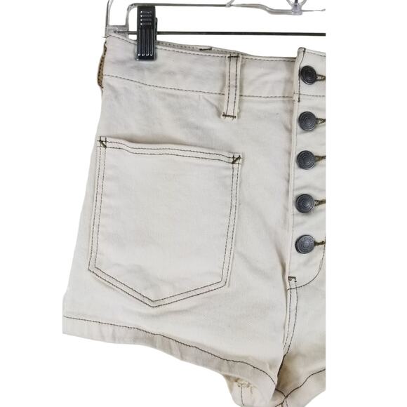 We The Free High Waisted Exposed Button Fly Closure Shorts Women 28 - Picture 2 of 6